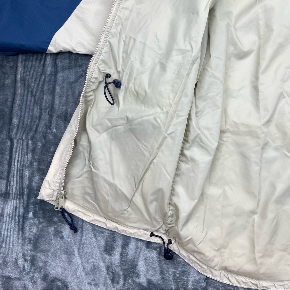 Columbia Women's Medium Tan Blue Lightweight Hooded Jacket Coat Full Zip EUC - Picture 10 of 13